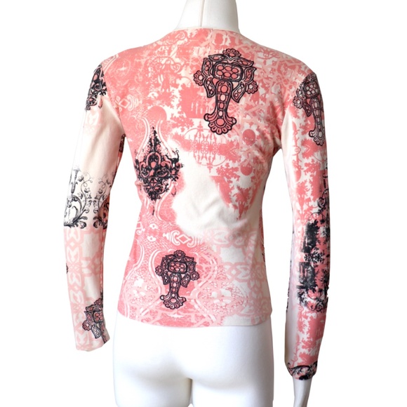 Long sleeve dual zip cotton knit top - Picture 3 of 6